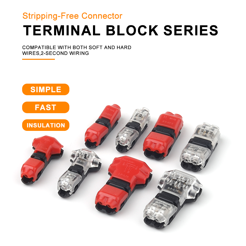 10PCS I/T Type Low Voltage Quick Electrical Cable Connector Toolless Snap Splice Lock Terminal No Stripping Crimp Connectors