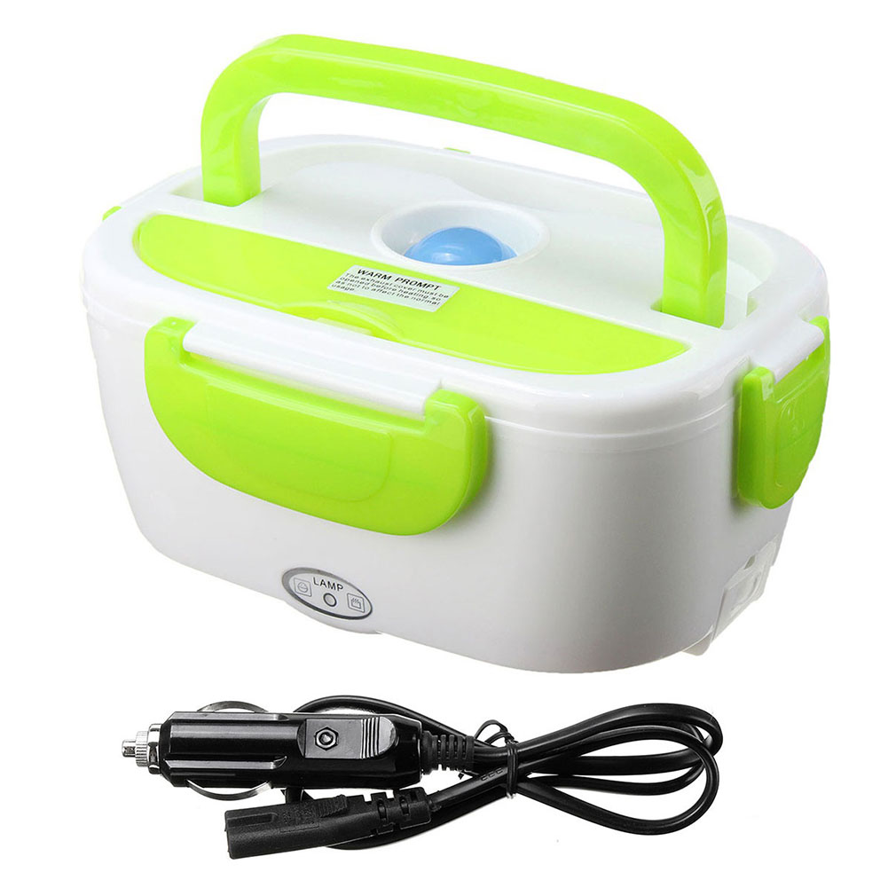 Sales Heating Lunch Boxes Portable Electric Heater Lunch Box Car Plug Food Bento Storage Container Warmer Food Container Ben: green