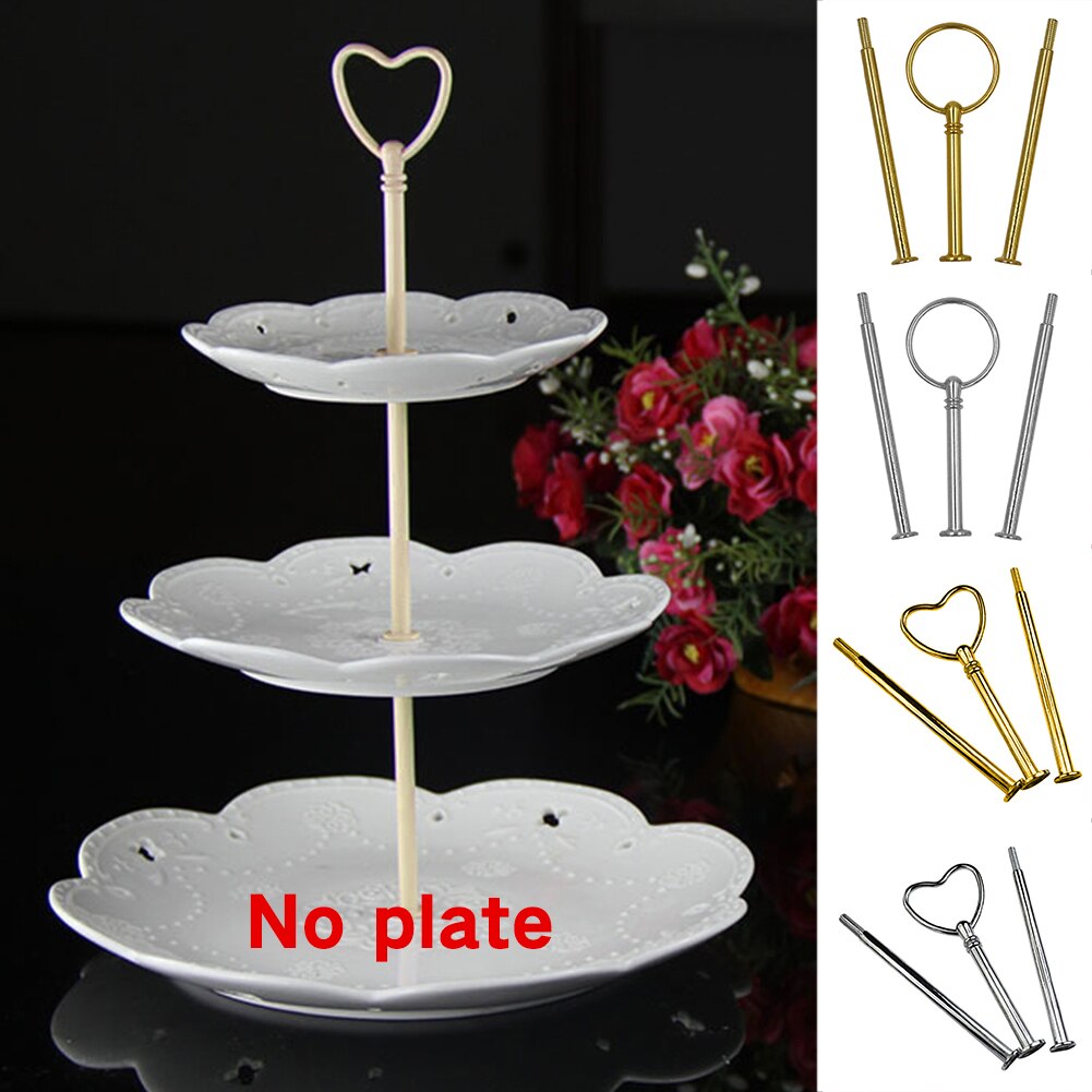 Multi-style 3 Tier Cake Plate Stand Handle Fitting Hardware Rod Plate Stand