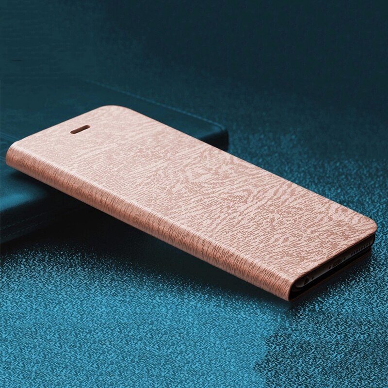 Wood grain Leather Case For Alcatel 1S Flip Case For Alcatel 1S Business Phone Bag Case Soft Silicone Back Cover