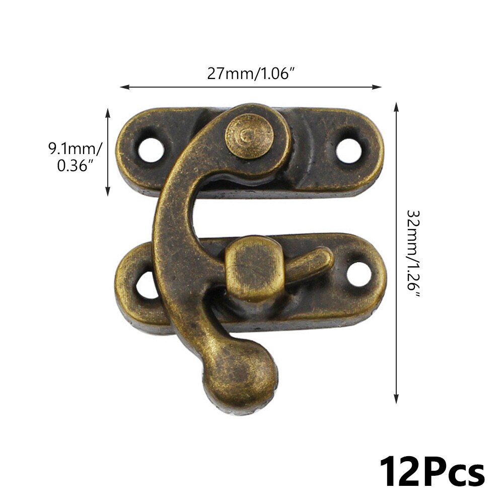 12 pièces bijoux coffre vin boîte en bois boîte à bascule loquet meubles en cuir sac à main valise moraillon crochet serrure 3 couleurs