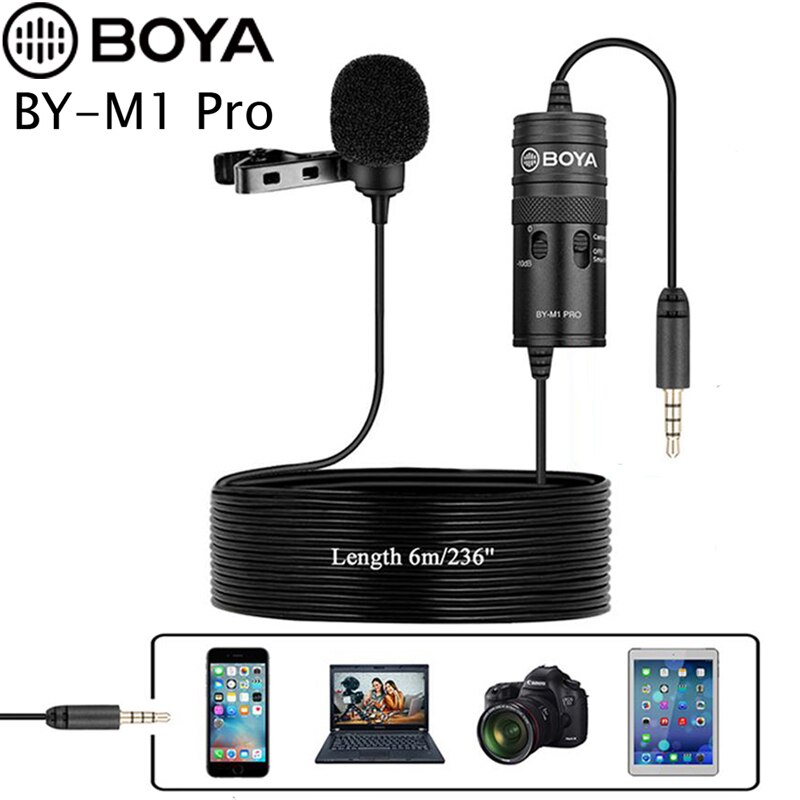 Boya BY-M1 Pro Verbeterde Lavalier Etiket Record Microfoon Smartphone Slr Dsl Real-Time Monitor Opname Microfoon Voor Iphone Andriod