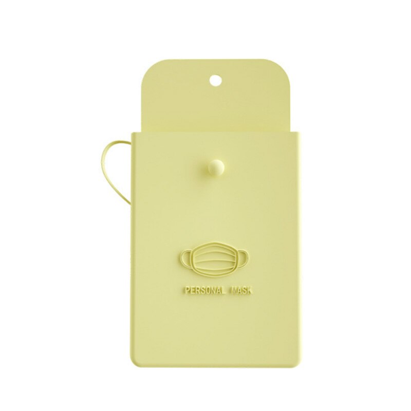 Silicone Mask bag Portable Face Mask Holder Storage Box students Reusable Facemask Storage bag Mask Bag Dustproof Face Mask Case: Yellow