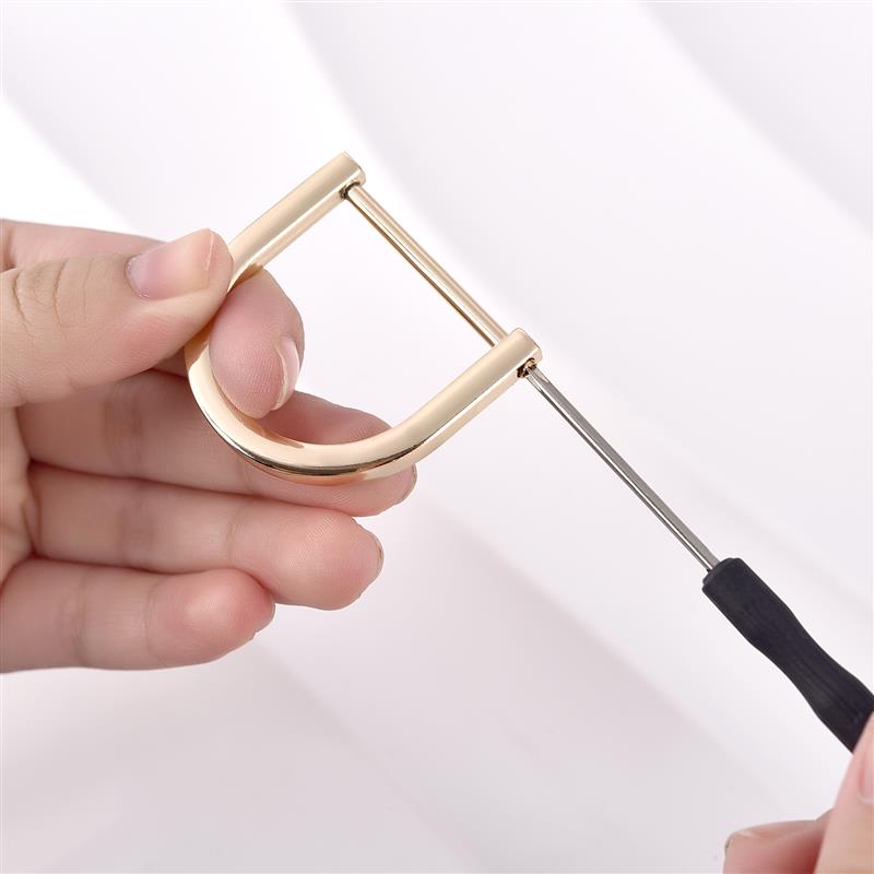 2Pcs Stainless Steel D-Ringshackle Clasp Buckle Keychain Ring Hook Screw Pin Joint Connecter Bag Strap Leathercraft Parts
