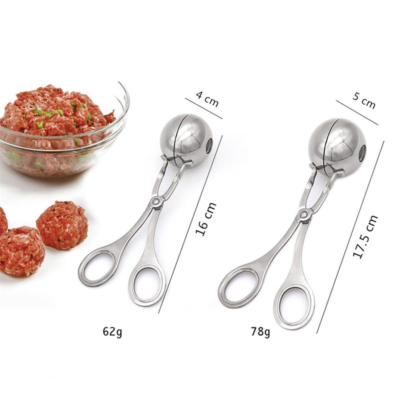 Frikadeller maskine form rustfrit stål fyldt gør-det-selv ris fisk kød ris bold maker scoop clip simpel konstruktion køkkenværktøj