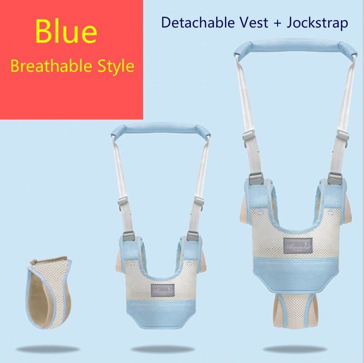 Toddler Baby Walking Harnesses Backpack Leashes For Little Children Kids Assistant Learning Safety Reins Harness Walker: Blue(Breathable Set)
