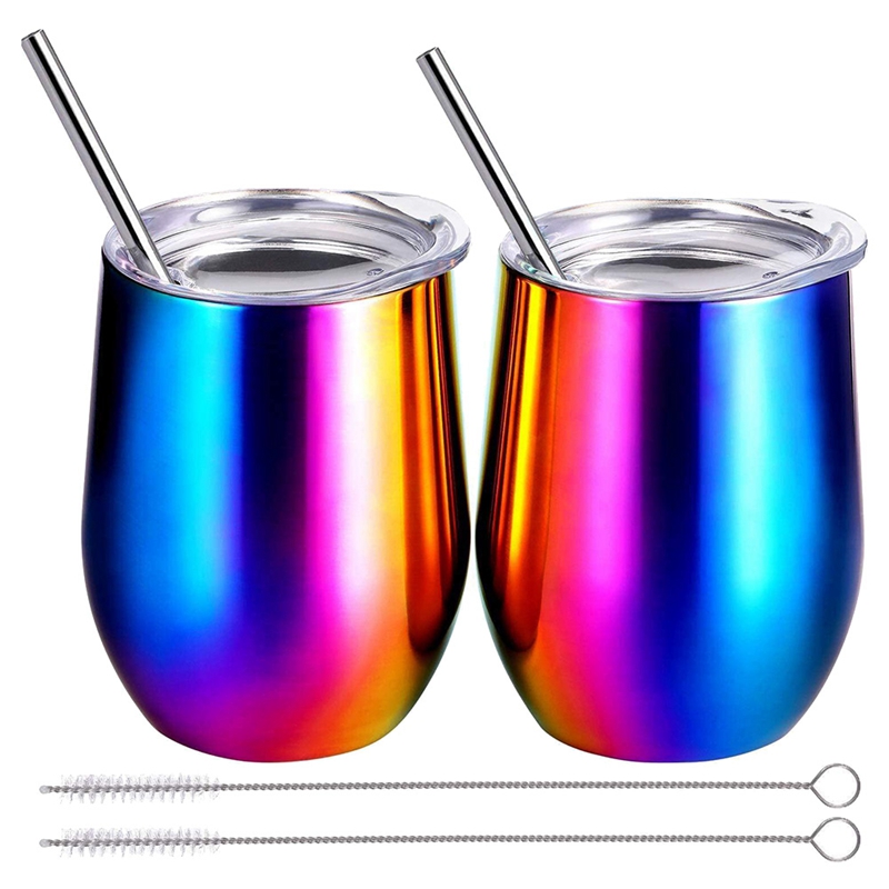 12OZ Stainless Steel Wine Glass, Double Wall Wine Glass, Heat Insulation And Leak-Proof Wine Glass: Default Title