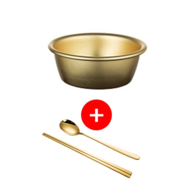GXMA Korean Yellow Aluminum Bowl with Handle for Noodle Traditional Rice Wine Kitchen Cookware Camping Traditional Wine Bowls: 3 / 13.5cm