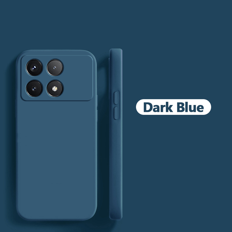 Coque souple en silicone liquide d'origine de luxe pour Xiaomi, couverture de téléphone, Poco X6 Pro, 5G: silicium / Bleu