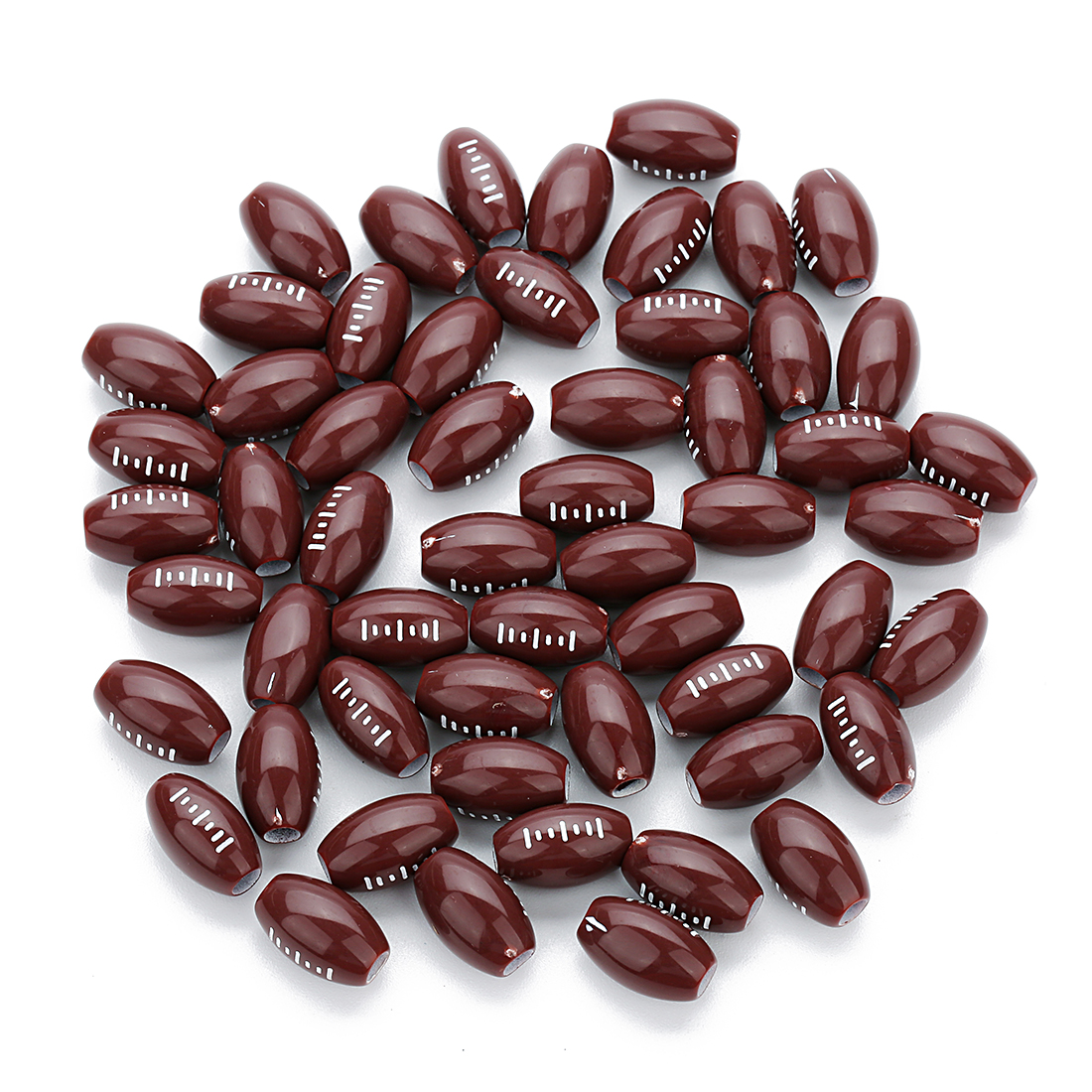 Perline da calcio in acrilico tutto'ingrosso Ciondoli per palloni da calcio da cestino Perline sfuse rotonde con braccialetti con fori Forniture per la creazione di gioielli: nero