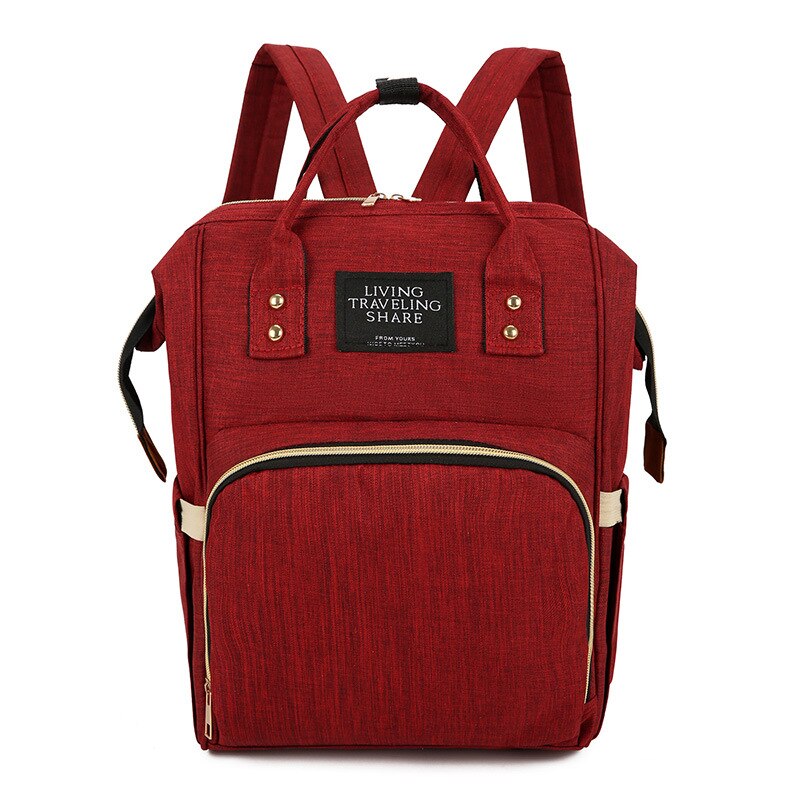 USB Diaper Bag Multi-functional MOTHER'S Bag Mommy Bag Feeding Bottle Backpack Aiaper Backpack: Red