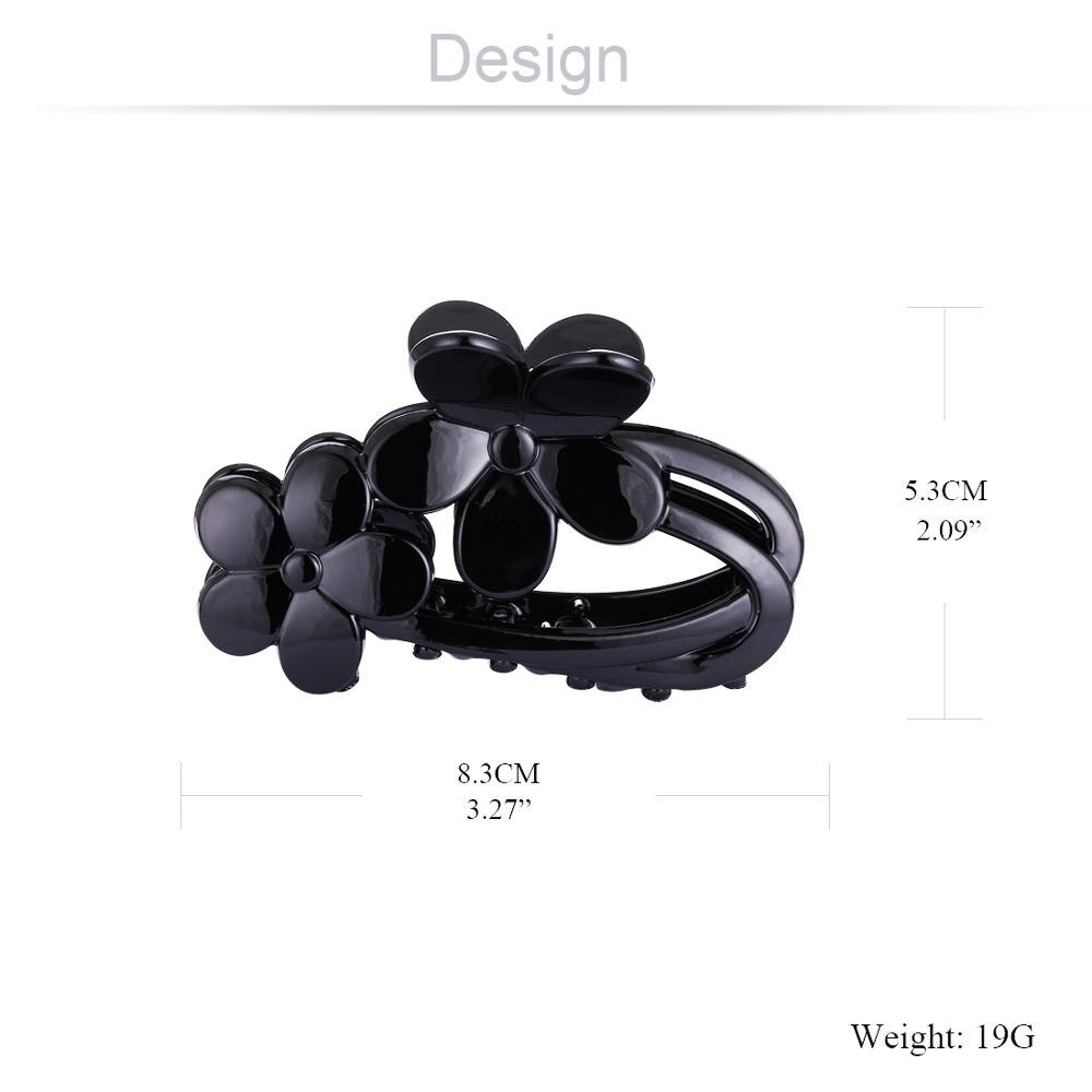 Zwart Grote Haar Claws Hoofddeksels Grote Haar Clip Krab Accessoires Acryl Haarspeld Paardenstaart Houder Klemmen Voor Vrouwen Douche Baden: E-Black