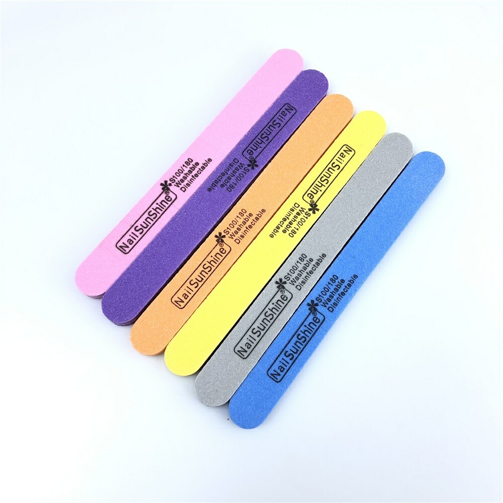 60Pcs Nail Files Nail Buffer 100/180 Double Side Grit Buffing Sanding Nail Makeup Tools Spong Nail File Women Salon