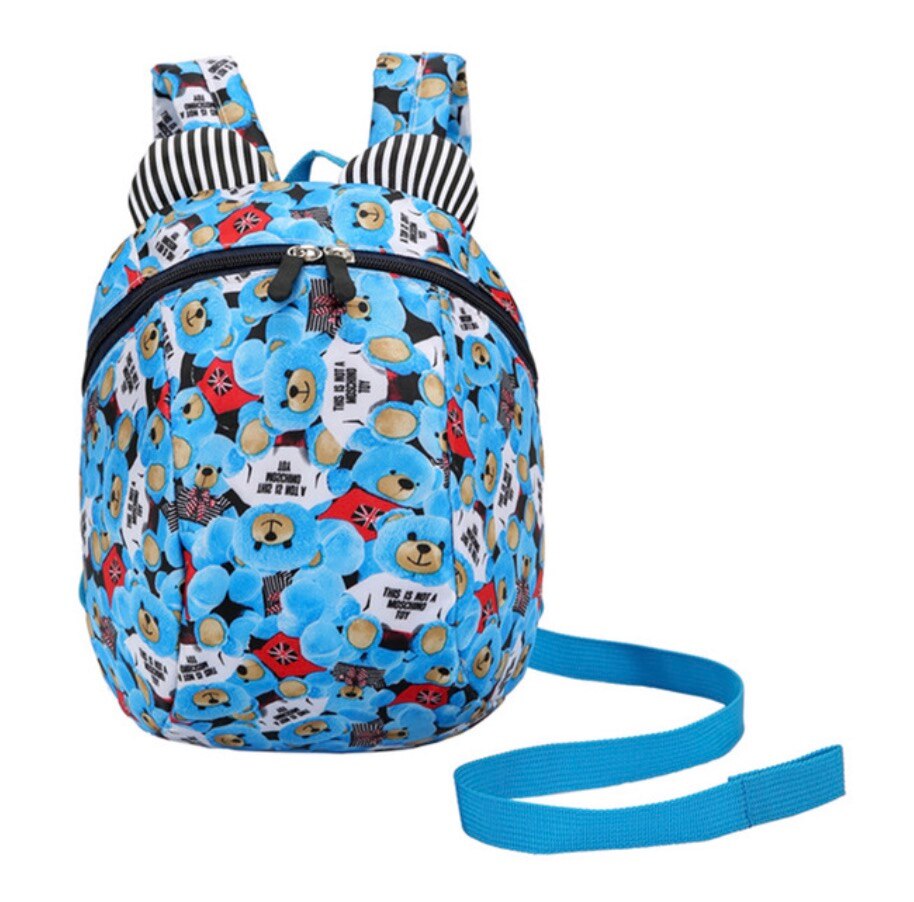 Bébé sécurité harnais laisses sac à dos enfant en bas âge marche sécurité Anti-perte sangle sac réglable mignon dessin animé enfants cartable: BLEU CIEL