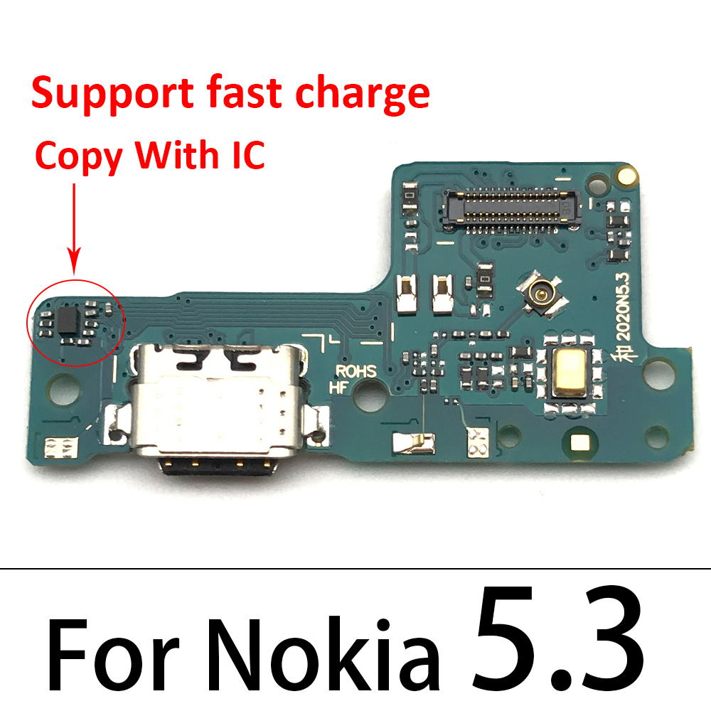 Type-C USB Charging Port For Nokia 6 7 plus 5.1 6.1 7.1 8.1 Plus X5 X6 X7 5.3 3.2 Dock Connector Flex Cable Board Ribbon: 5.3 Copy With IC