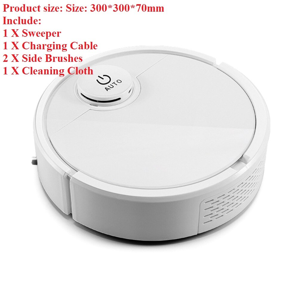 Aspirapolvere Robot pulizia carica USB pulizia automatica a secco pavimento umido spazzatrice intelligente spazzare spazzare spazzare strumento di aspirazione: White C