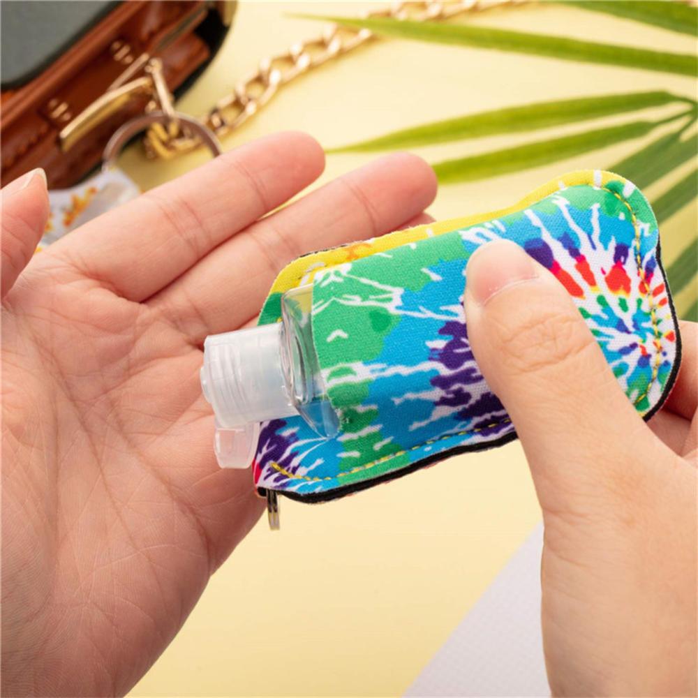 Hand Sanitizer Travel Bottle with leather case Refillable Containers 30ml Flip Cap Reusable empty bottles with Keychain Carrier