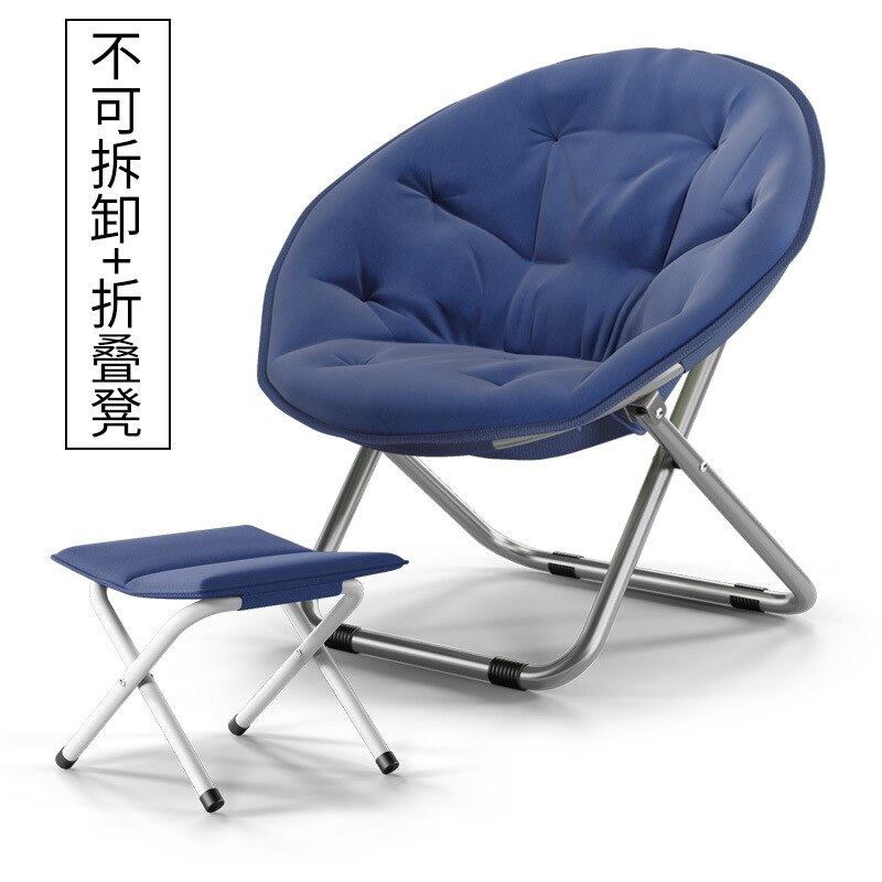 Silla plegable para exteriores, sillón pequeño redondo para leer en el campo, simple y conveniente, de tela para patio: 8
