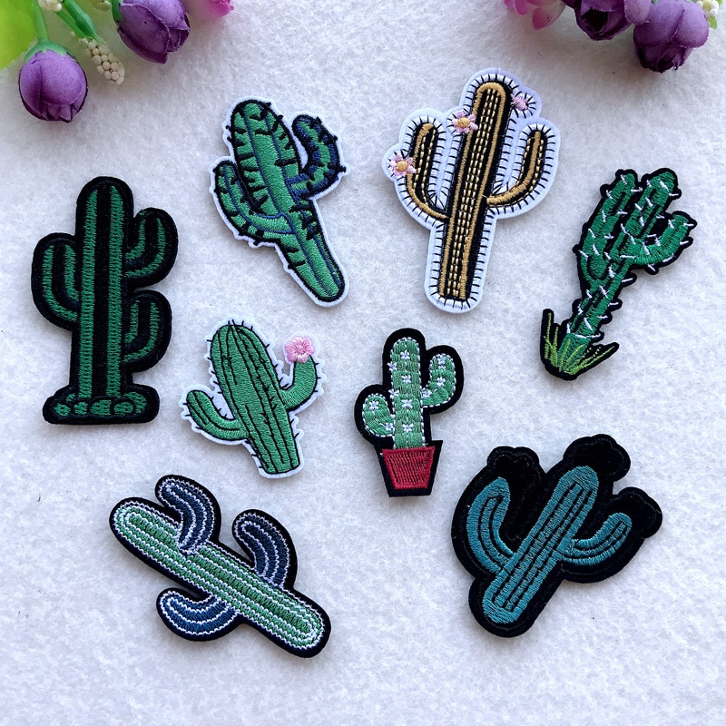 Cactus Ijzer Op Patches Voor Kleding Stickers Strepen Applicaties Op Kleding Planten Borduren Badges