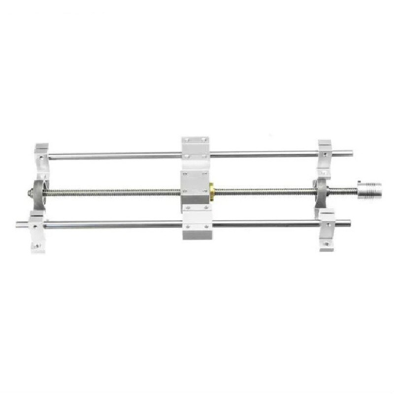 Juego de varilla del eje T8 doble tornillo de plomo, cojinetes de acoplamiento, bloque de soporte KP08 SCS8UU, pieza CNC 200 250 300 350 400mm, eje óptico