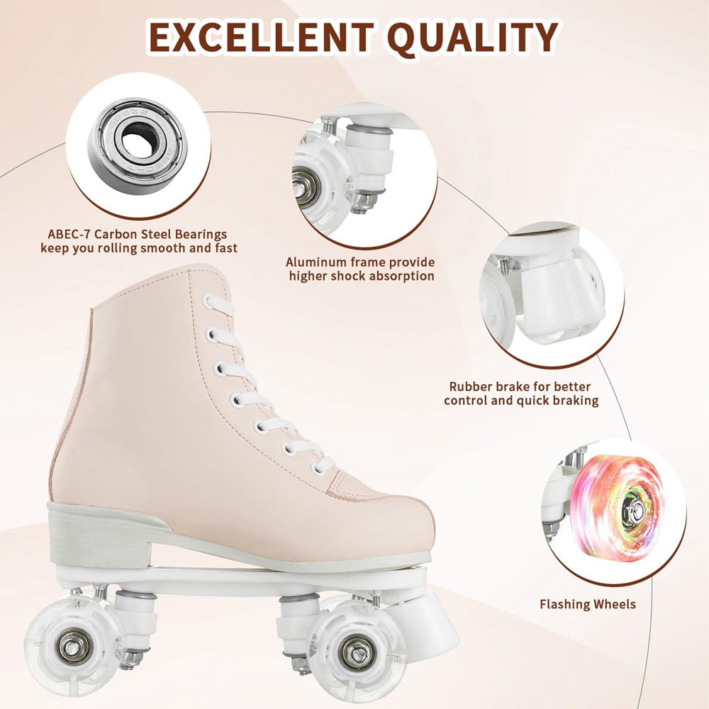 2024 blinkende Rollschuhe für Damen, zweireihig, Quad-Skate-Schuhe, für Erwachsene, Outdoor, Indoor, Skating-Training, Turnschuhe mit 4 Rädern