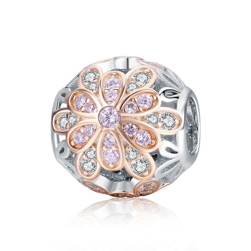 Bisaer 925 breloques en argent sterling en forme de cœur, flocon de neige, feuilles d'érable, perles en cristal cz, adaptées aux bracelets à breloques, bijoux en or à faire soi-même, maman: Etc. 922