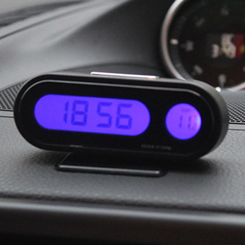 Portable 2 in 1 Car Digital LCD Clock & Temperature Display Auto Dashboard Clocks Backlight Electronic Screen Clock