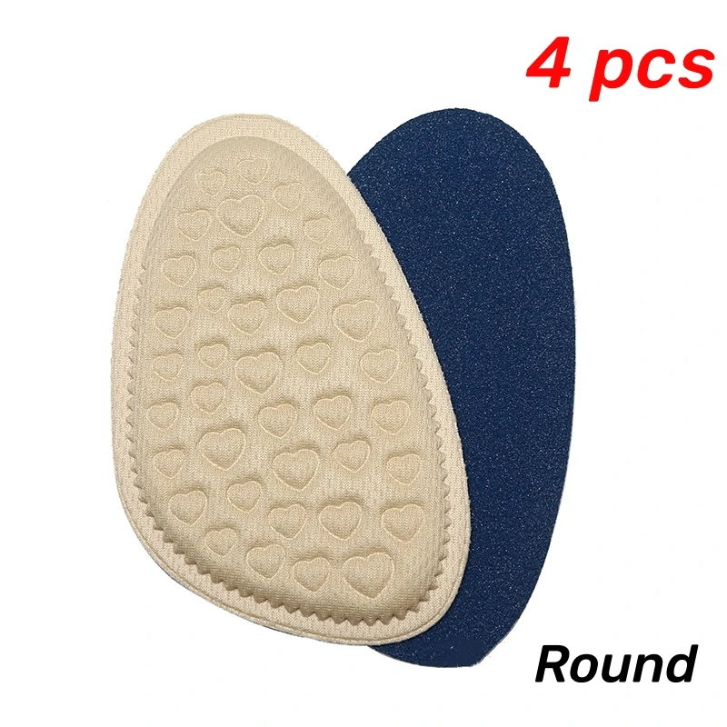 Plantillas para el antepié para mujer, zapatos de tacón alto, antideslizantes, alivio del dolor, almohadillas de inserción redondas, cojín para el dedo del pie, suela para el cuidado de los pies, 2/4/Uds.: Negro
