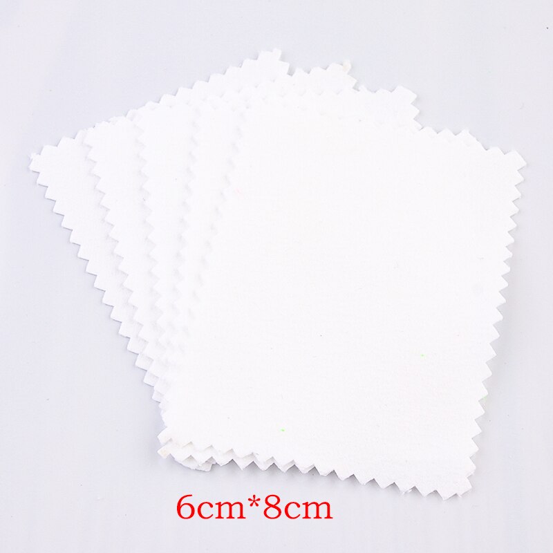 20-50 stücke Polnischen Polieren Tuch Silber Farbe Reinigung Polieren Tuch Weichen, Sauberen Wischen Abwischen Tuch Schmuck Werkzeug Schmuck reinigung: white 6x8mm 50pcs