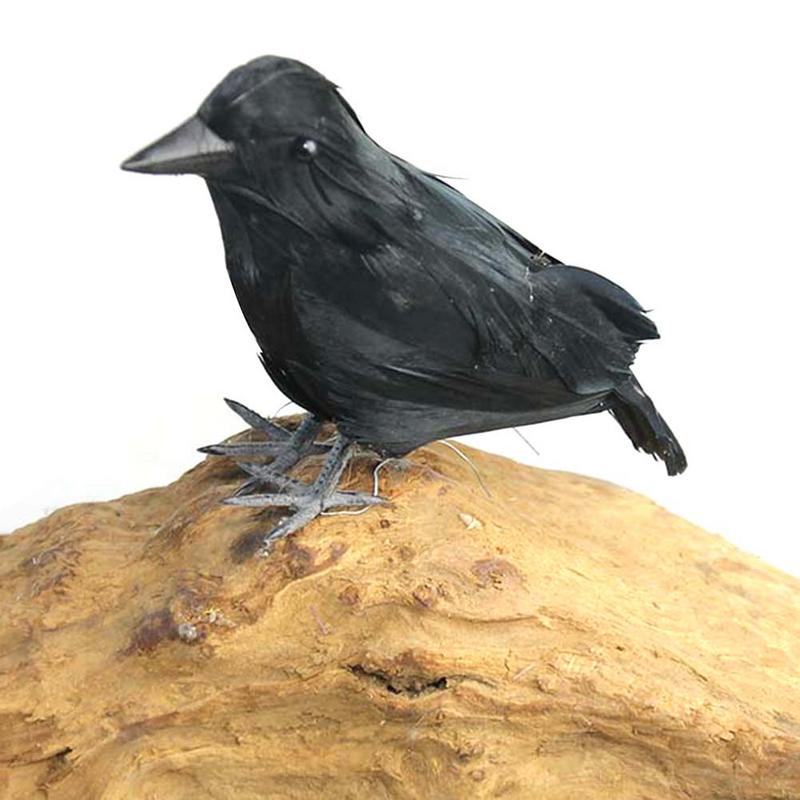 Halloween High-end Simulated Crow Props Halloween Decoration Farm Garden Raven Bird Repellent Ornaments Prop Decor