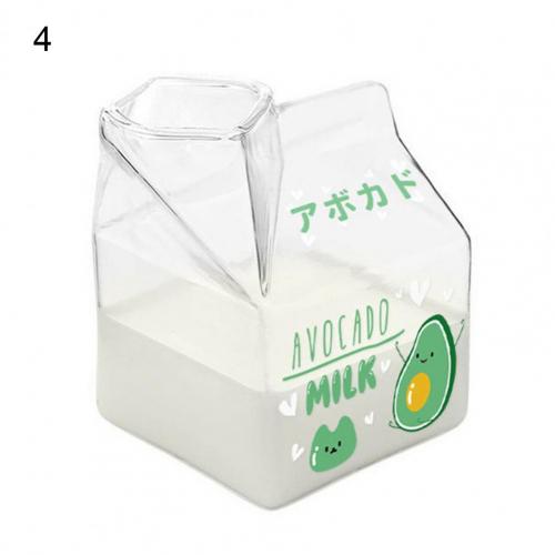 400ML Clear Glass Milk Box Water Bottle Reusable Juice Transparent Milk Cup Box Milk Drinking Glass Mug Water Cups Drinkware: 4