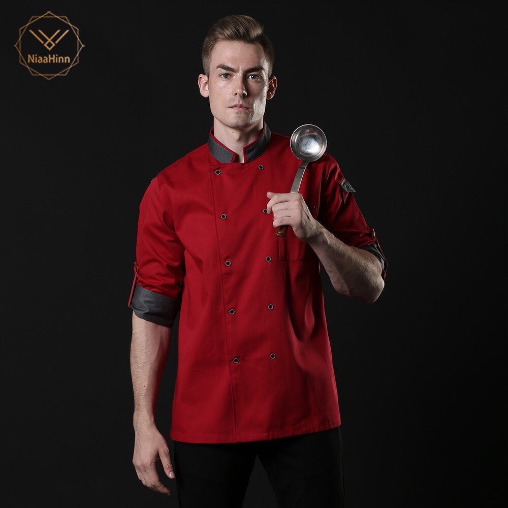 Fall and winter long-sleeved chef service work clothes hotel restaurant chef uniforms cofe shop kitchen chef uniform chef jacket