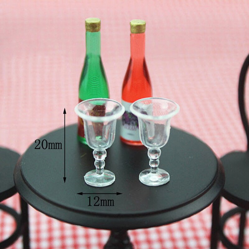 4 Uds 1/12 Mini taza transparente de resina simulación de muebles modelo juguetes para decoración de casa de muñecas accesorios en miniatura