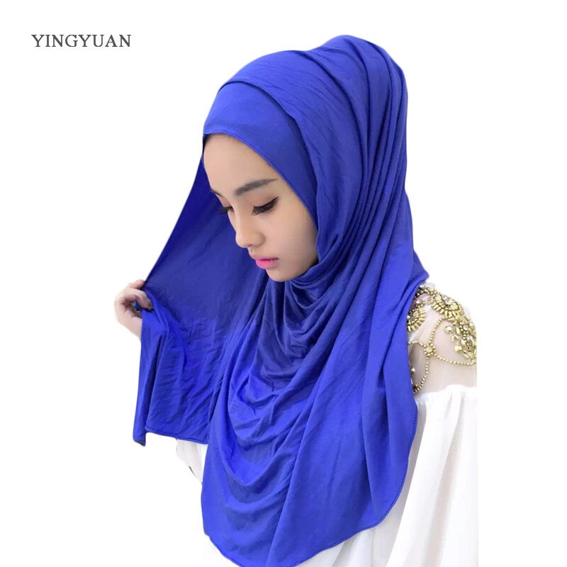 0TJ57 180*70 cm Solid Hijab Vrouwen Van Sjaals Moslim Hijaabs Hijab Mooie Mode Sjaal Cap (with1 Undescarf