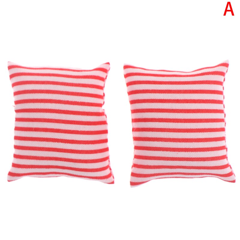 2PCS Cute Flower Pillow Cushions For Sofa Couch Bed For For Doll house 1/12 Dollhouse Miniature Furniture Toys: White