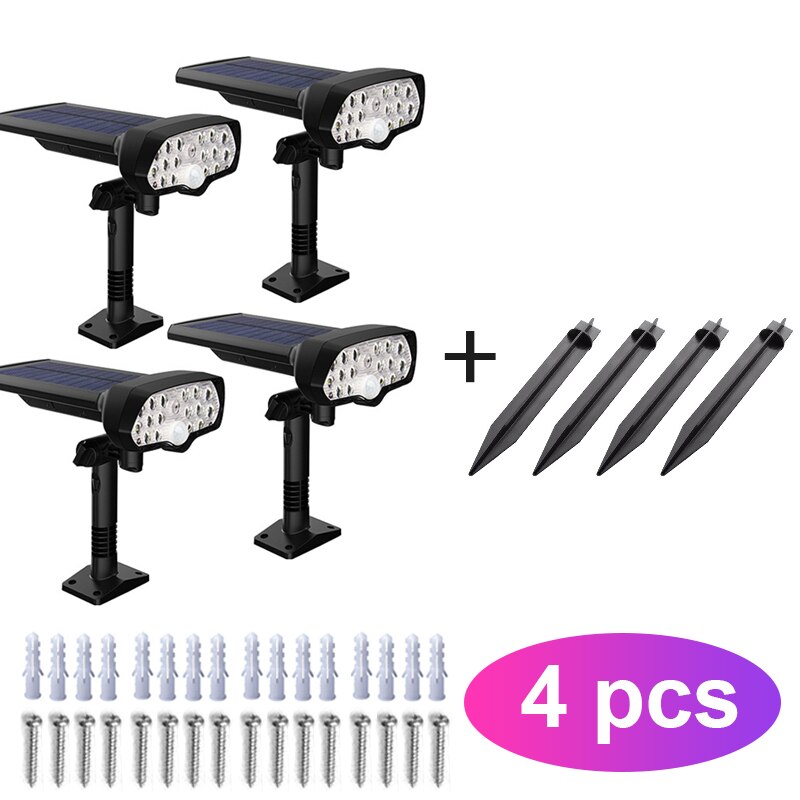17 LED Motion Sensor Solar Garten Lichter IP67 Wasserdichte Solar Powered Wand Lichter 2-in-1 Wireless Outdoor landschaft Scheinwerfer