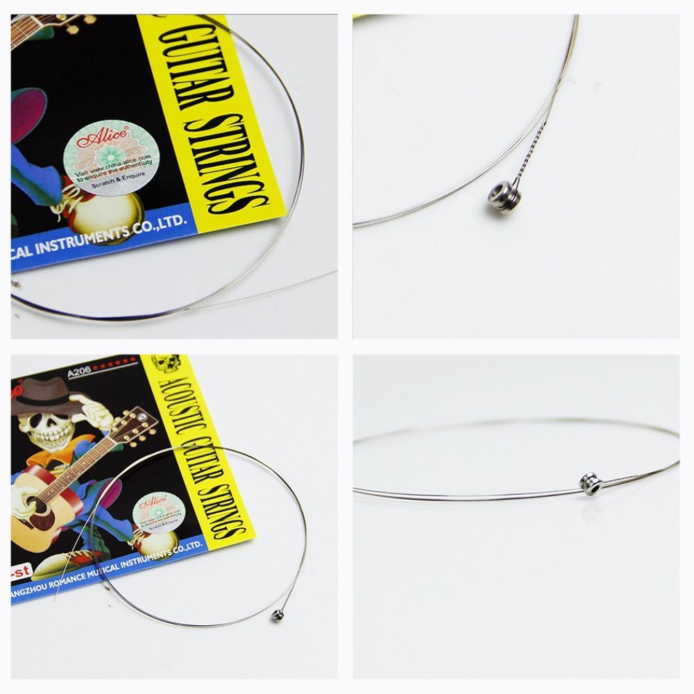 Alice-Gitarrensaiten der A206-Serie, 0,28 mm, 0,11 Zoll, Akustikgitarrensaiten, lange Lebensdauer, Stahlgitarre, 6 Saiten, Musikbegeisterte