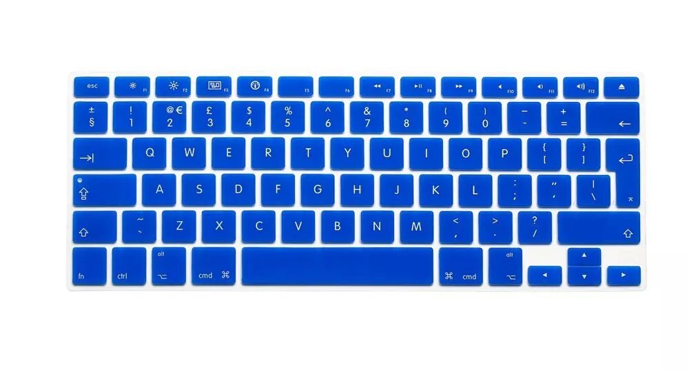 Voor imac siliconen laptop notebook beschermer euro eu engels computer toetsenbord cover voor macbook air pro retina 13 15: Diepblauw
