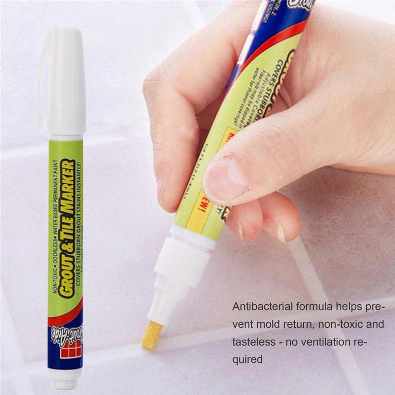 Home Tile Grout Pen Water Resistant Kitchen Instant Mould Tool Tile Repair White Grout Anti Marker E1D8