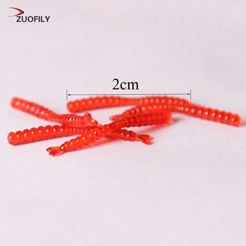 -selling 50pcs Smell red worm lures 2cm soft bait carp fishing lure set artificial fishing tackle