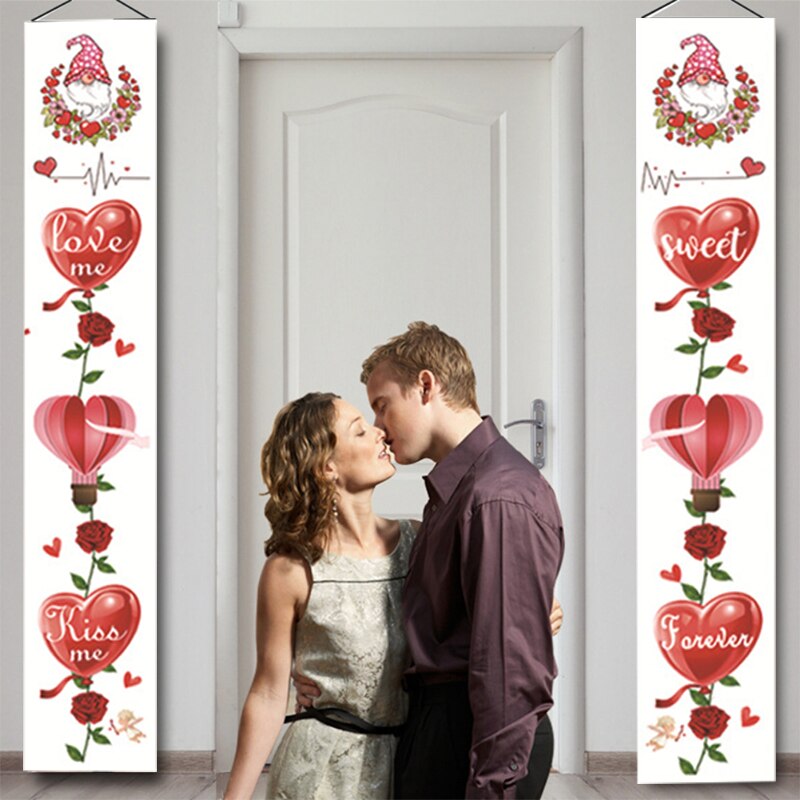 I Love You Foil Balloon Banner – Red Letter Bunting – Valentine's Day Party Decor