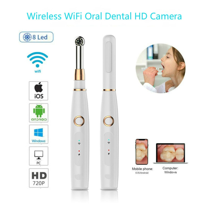 Professione Senza Fili Wifi USB Intra Orale Dentale Telecamera Intraorale Dentista Dispositivo ah CONDOTTO LA Luce di video in tempo Reale di Controllo Dei Denti Strumento
