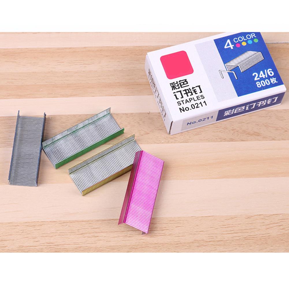 Agrafe de couleur Mini Portable 12 #1.2 cm accessoires papeterie aiguille clou 800 agrafes étudiants école agrafe