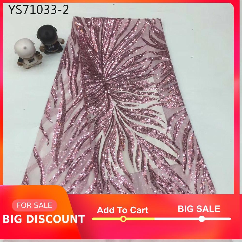 Africa's newest pink very shiny piece embroidery transparent mesh fabric cover mail skirt fabric bride wedding