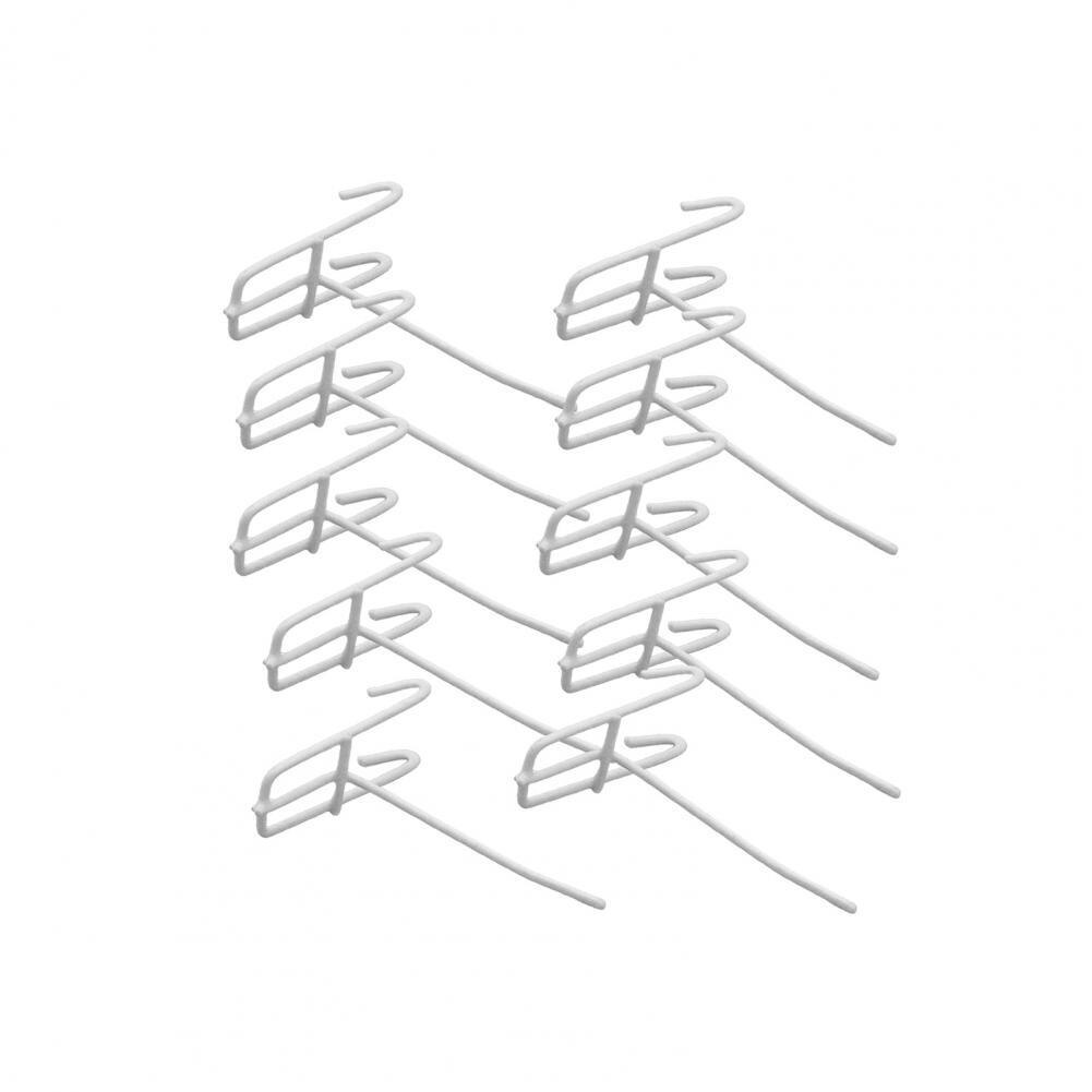 10Pcs Mesh Panel Hooks Stable Reusable Smooth Edge Hangers Metal Hooks: White 5 cm