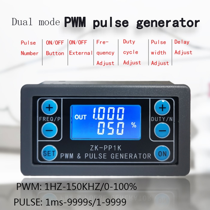 ZK-PP1K 3.3-30V Pwm 1Hz ~ 150 Khz Pulse Frequency Duty Cycle Verstelbare Module Blokgolf Rechthoekige signaal Functie Generator