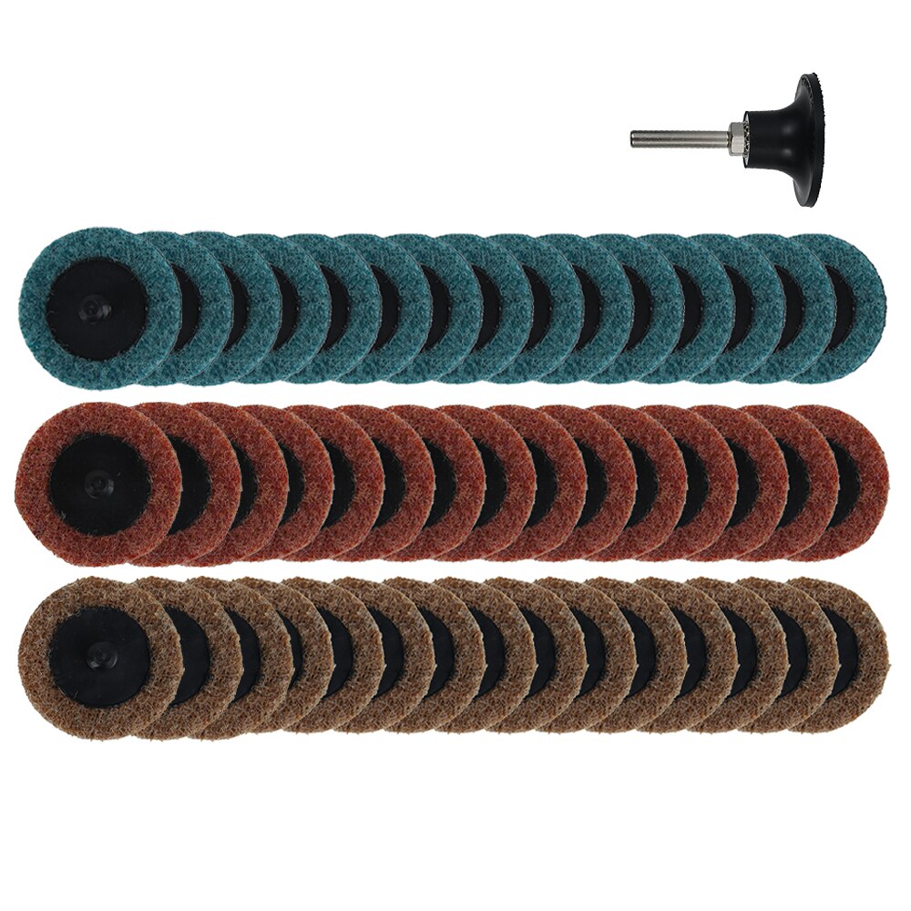 46PCS Sanding Discs Set Roll Lock Surface 3 Colors 50mm Burr Polishing Disc Sandpaper Quick Change Disc for Rotary Tools: Default Title