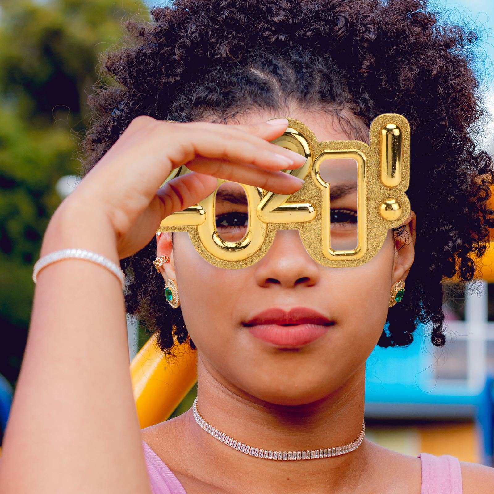 1pc Number Year Glasses Frame Prop Interesting Photo Booth Props Glasses Funny Year Eyeglass Frames Golden