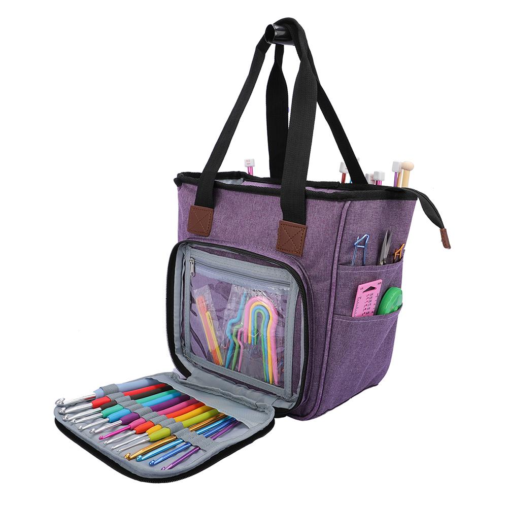 Portable Knitting Bag Yarn Wool Crochet Storage Bag Sewing Knitting Needle DIY Organizer Knitting Bag