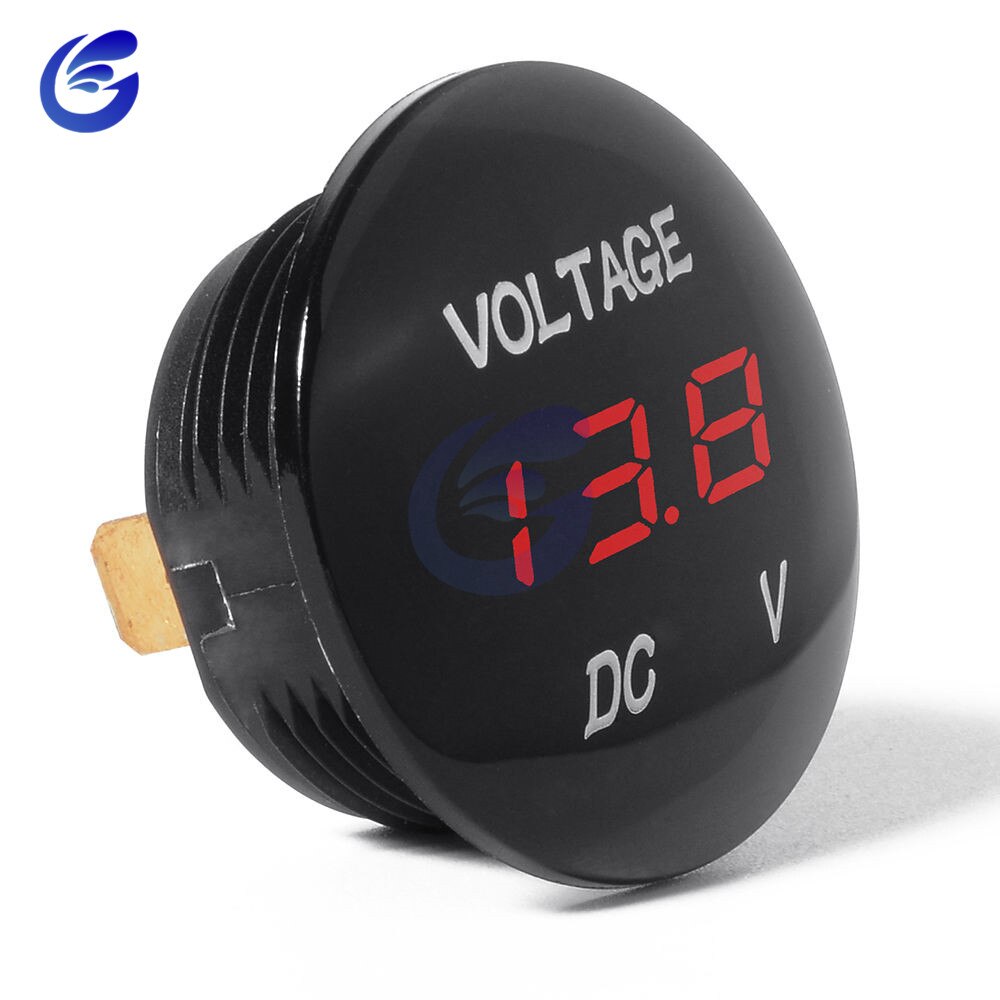 DC 5V-48V Car Motorcycle DC5V-48V LED Panel Digital Volt Voltage Meter Display Voltmeter 12V 24V 36V Waterproof DC5-48V: Red